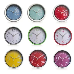 Orologio da muro in plastica Ø 21x4 cm colori assortiti