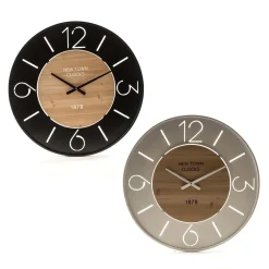 Orologio da parete in metallo e legno Ø60 cm assortito