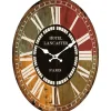 Orologio grande da parete stampa vintage in MDF 39x49x4 cm