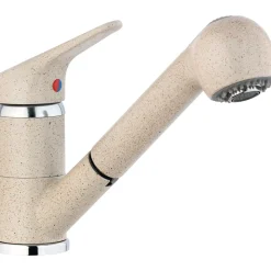 Paini miscelatore lavello canna bassa doccetta estraibile Dream granito chiaro
