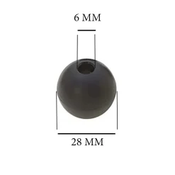 Palline ferma cima Ø esterno 28 mm nera 2 pz