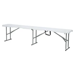 Panca pieghevole in plastica bianco 183x28 cm
