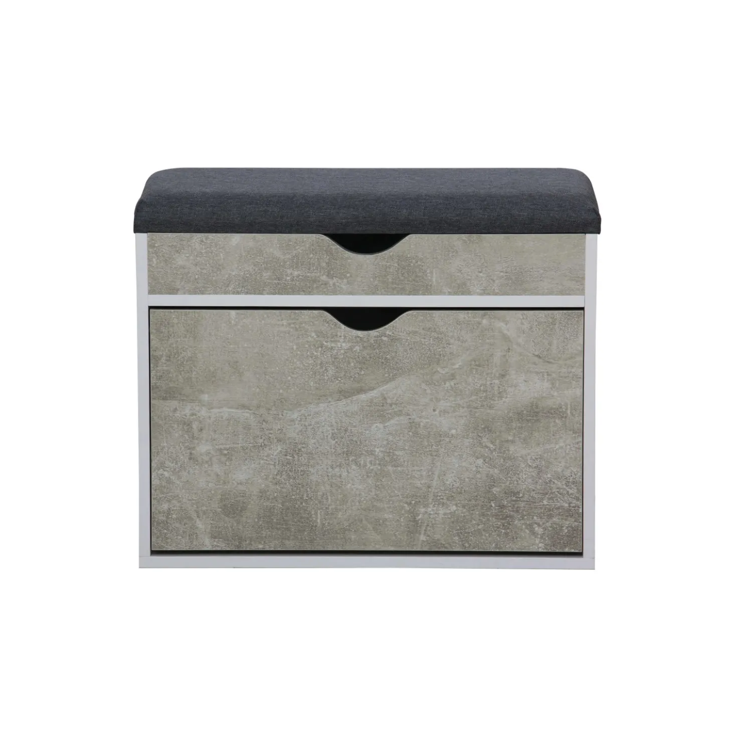 Panca scarpiera doppia profondità 1 anta 1 cassetto truciolare 60x30x50cm grigio