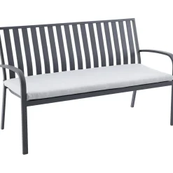 Panchina da giardino Sheridon in alluminio 150x66x90 cm grigio