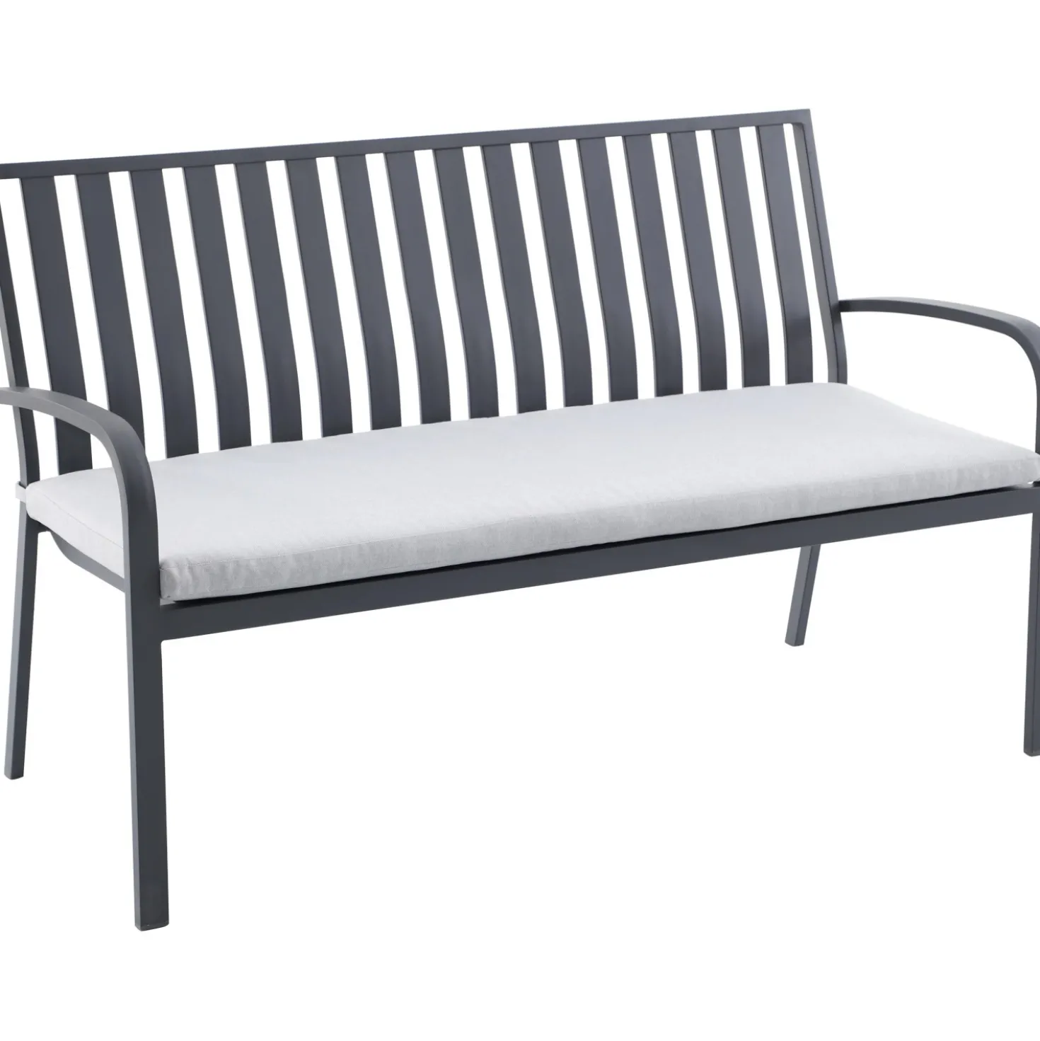 Panchina da giardino Sheridon in alluminio 150x66x90 cm grigio