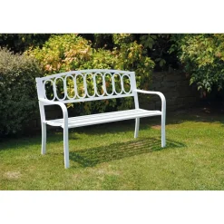 Panchina in ferro e ghisa 150x67xH76 cm 2 posti bianco