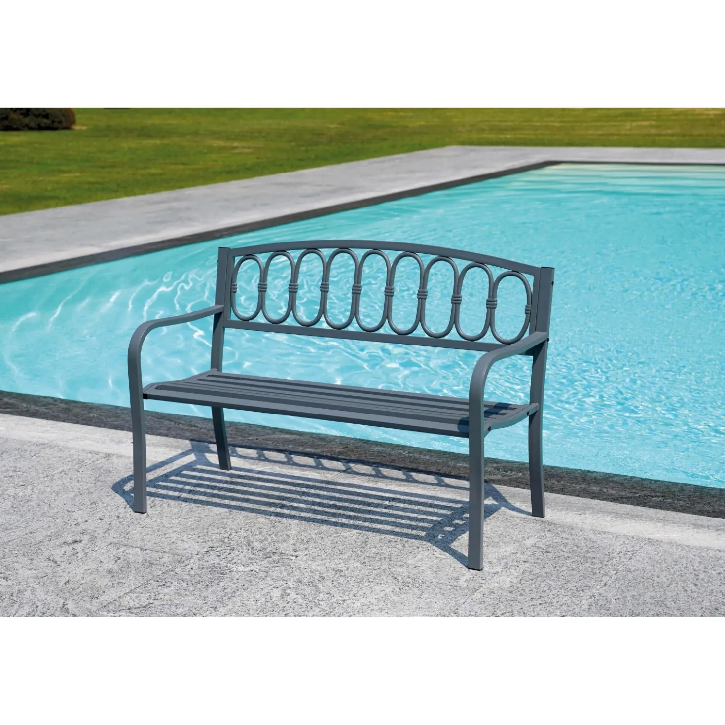 Panchina in ferro e ghisa 150x67xH76 cm 2 posti antracite