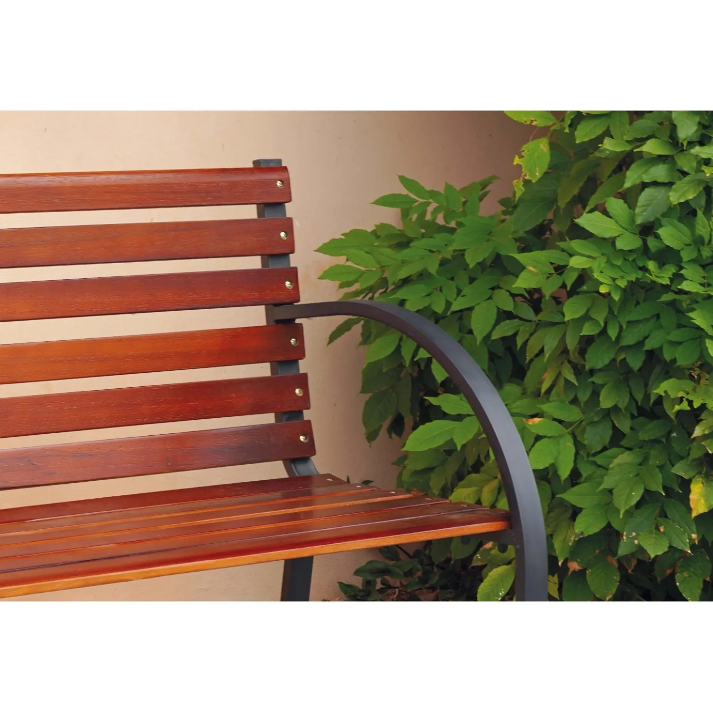 Panchina in ferro e hardwood 122x67x72 cm 2 posti