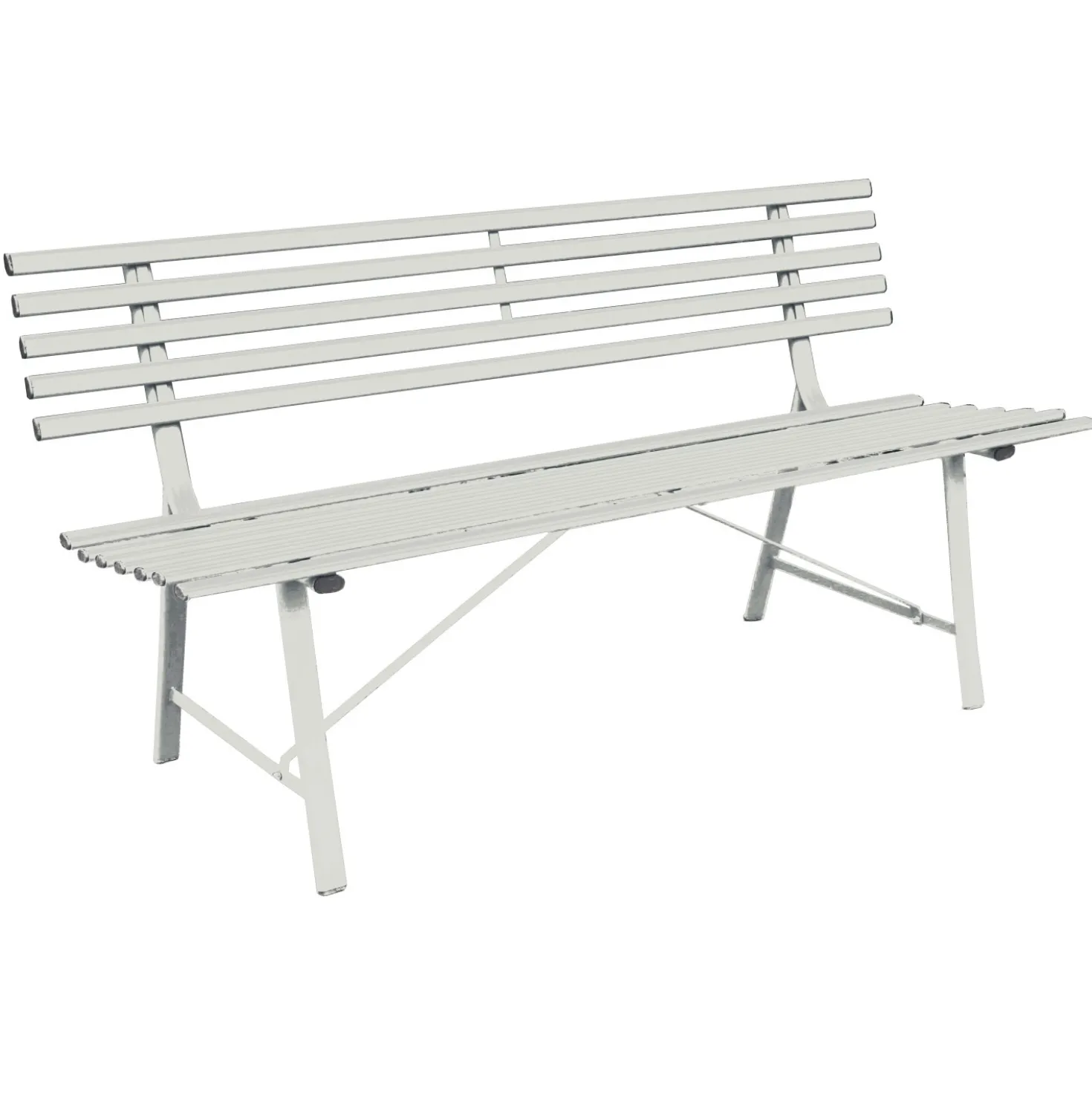 Panchina in ferro 150x67xH76 cm 3 posti avorio