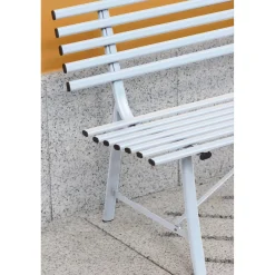Panchina in ferro 150x67xH76 cm 3 posti avorio