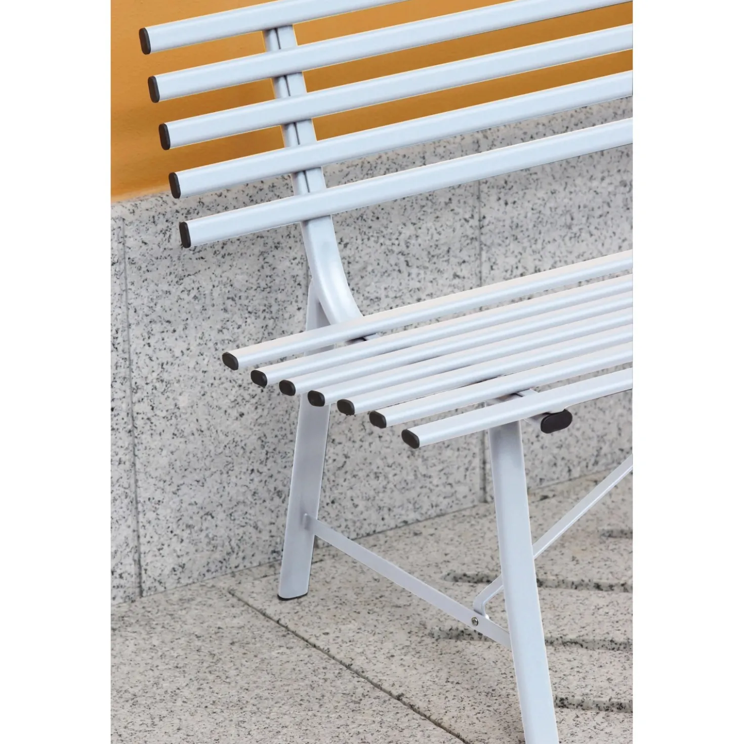 Panchina in ferro 150x67xH76 cm 3 posti avorio