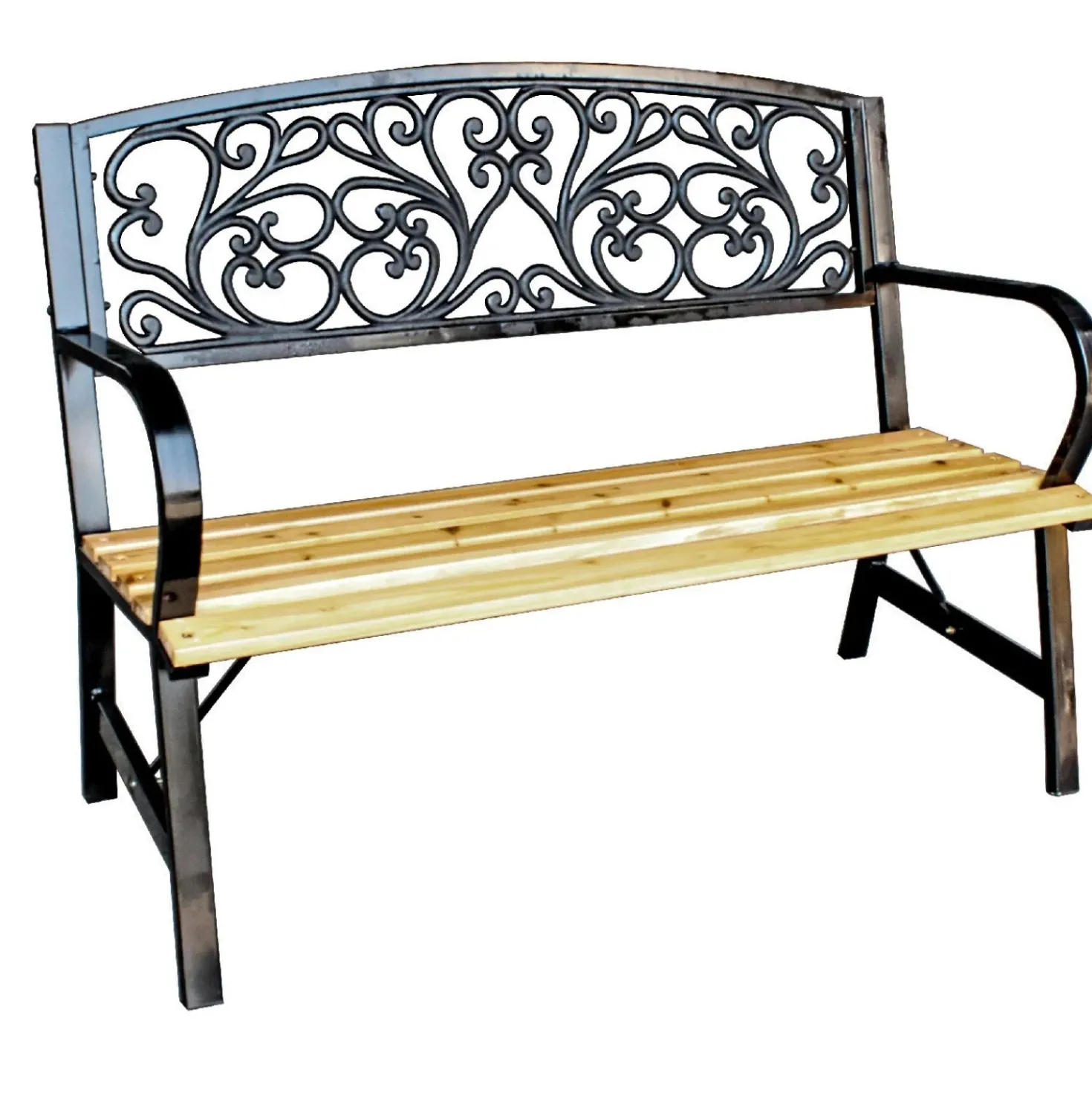 Panchina in ghisa e legno 120x56x89 cm 2 posti