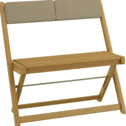 Panchina in legno di acacia pieghevole Fontanillo 84x53x81,5 cm 2 posti