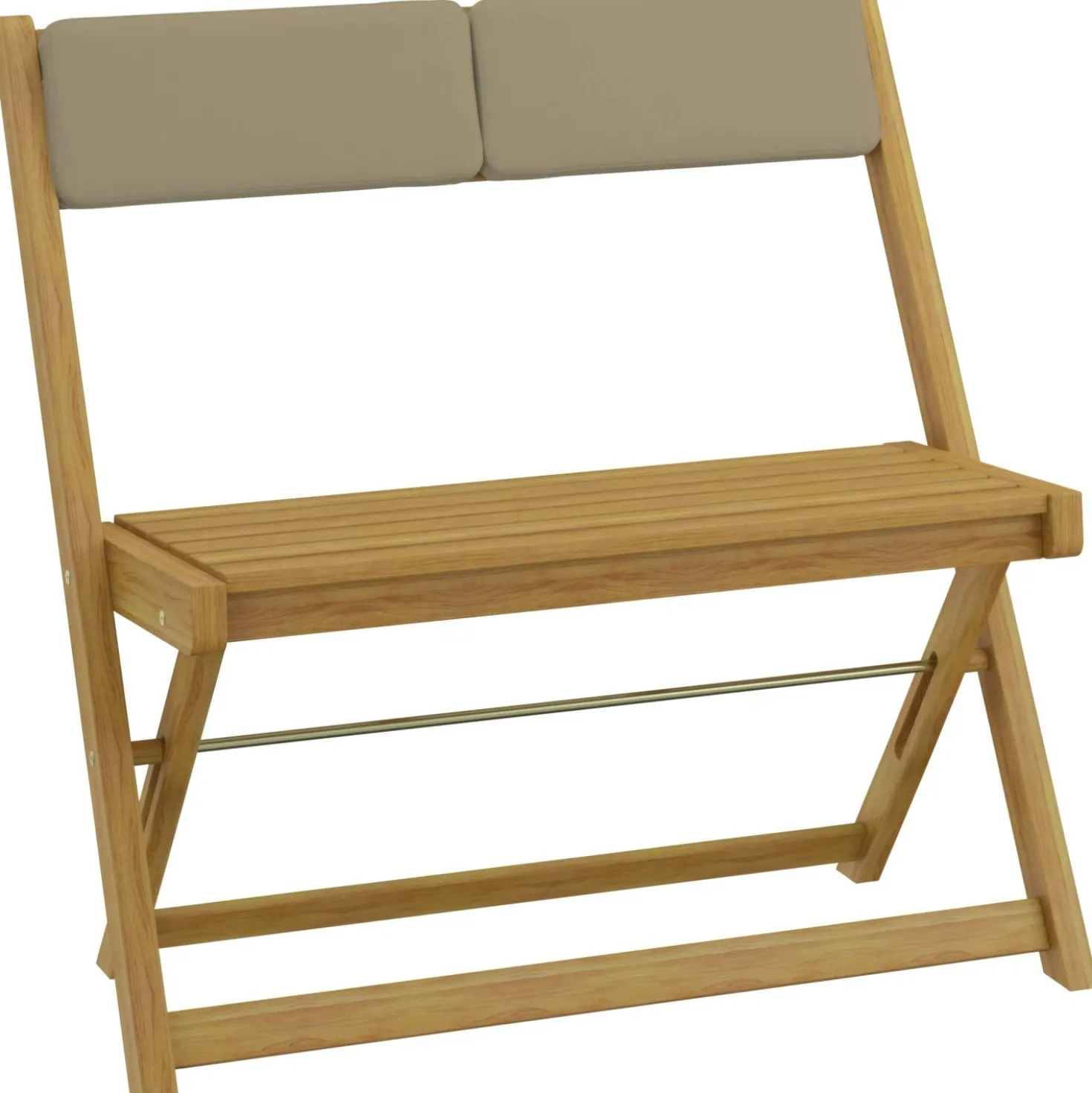 Panchina in legno di acacia pieghevole Fontanillo 84x53x81,5 cm 2 posti