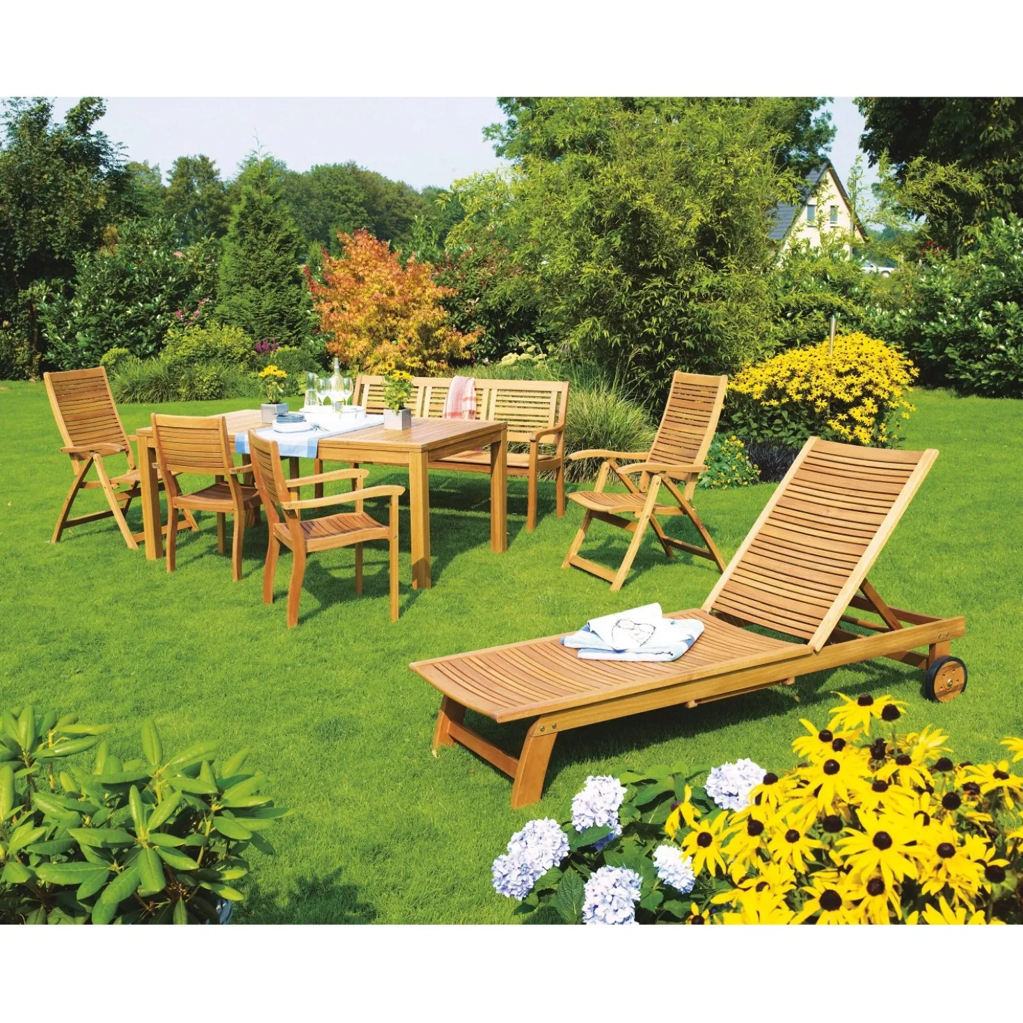 Panchina in legno di eucalipto Chelsea 89,5x158x61 cm 3 posti