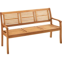 Panchina in legno di eucalipto Chelsea 89,5x158x61 cm 3 posti