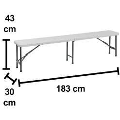 Panchina in plastica set birreria 183x28x43 cm