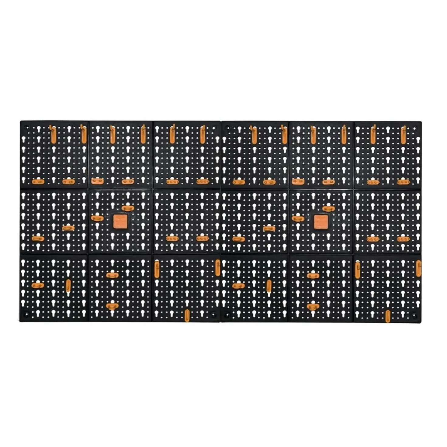 Pannelli da L 500 x 500 mm con 50 ganci assortiti 2 pezzi