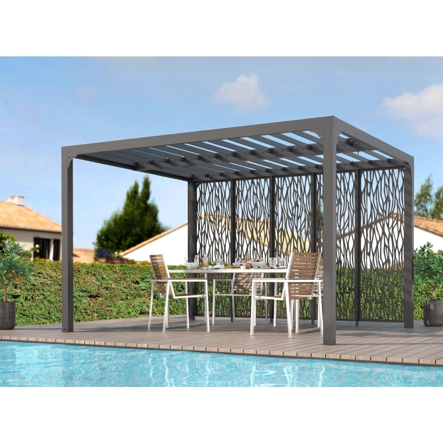 Pannelli Moucharabieh per pergola 3630 in acciaio 4 pz. 360 cm