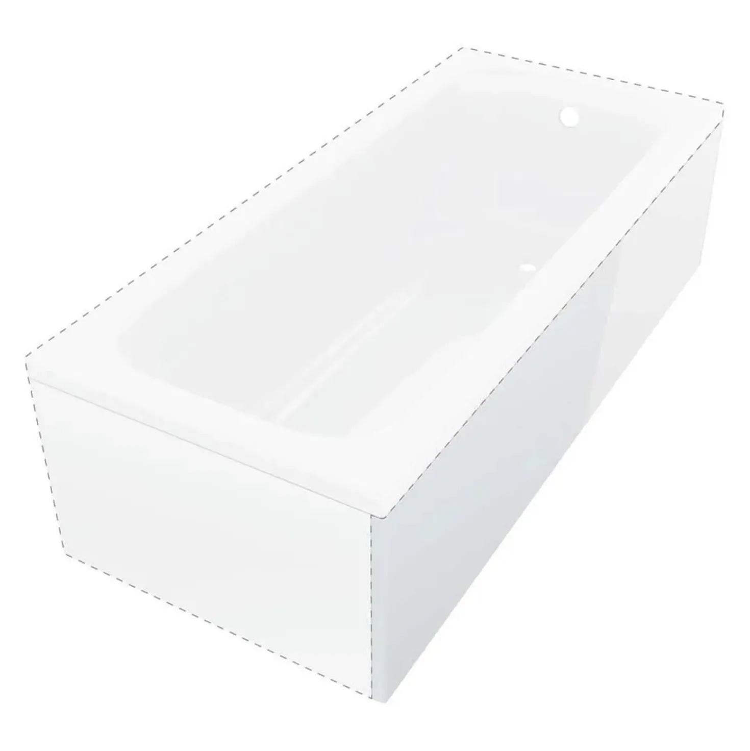 Pannello acrilico per vasca Cabaiguán 150 cm lato lungo bianco