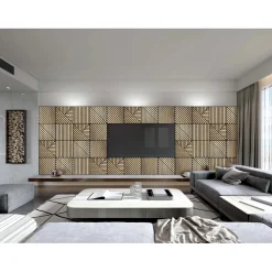 Pannello decorativo Hoogapanel Aurora obliquo doppio rovere 58x58 cm Sp. 1,1 cm