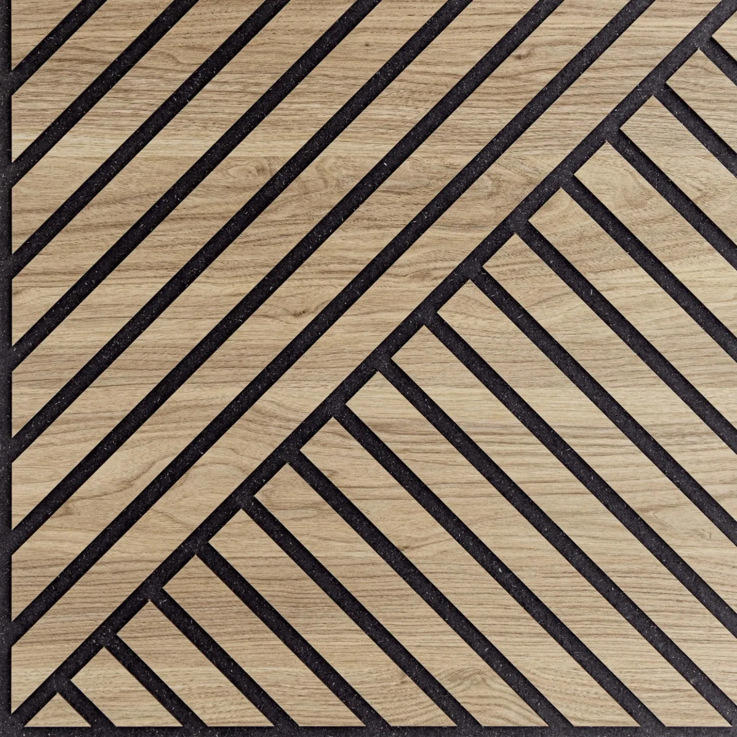 Pannello decorativo Hoogapanel Aurora obliquo doppio rovere 58x58 cm Sp. 1,1 cm