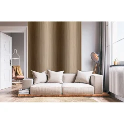 Pannello fonoassorbente decorativo rovere grezzo 240x57,2 cm Sp. 19 mm