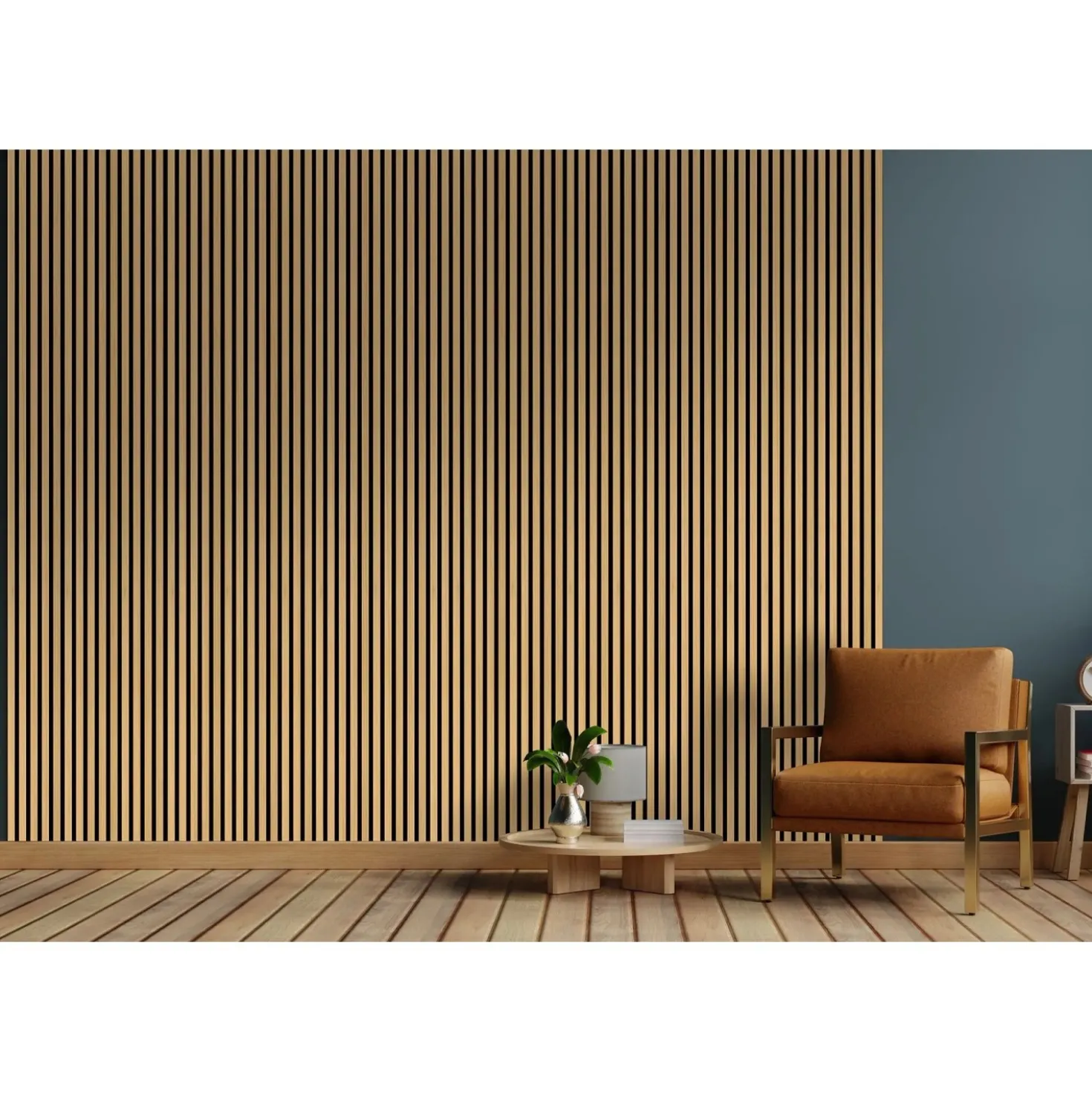 Pannello fonoassorbente decorativo rovere grezzo 240x57,2 cm Sp. 19 mm