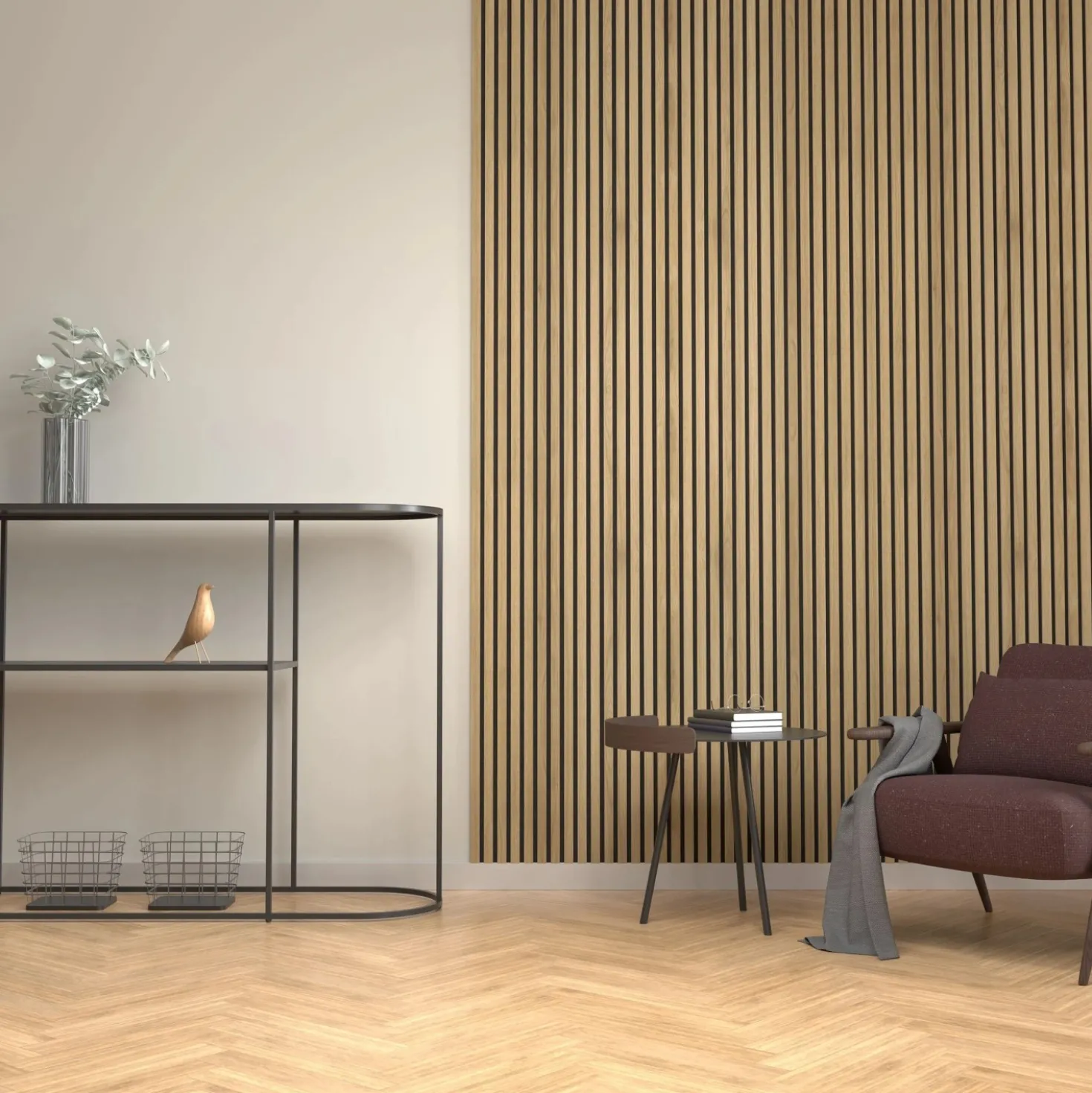 Pannello fonoassorbente decorativo ACU-line rovere 260x52 cm Sp. 1,7 cm