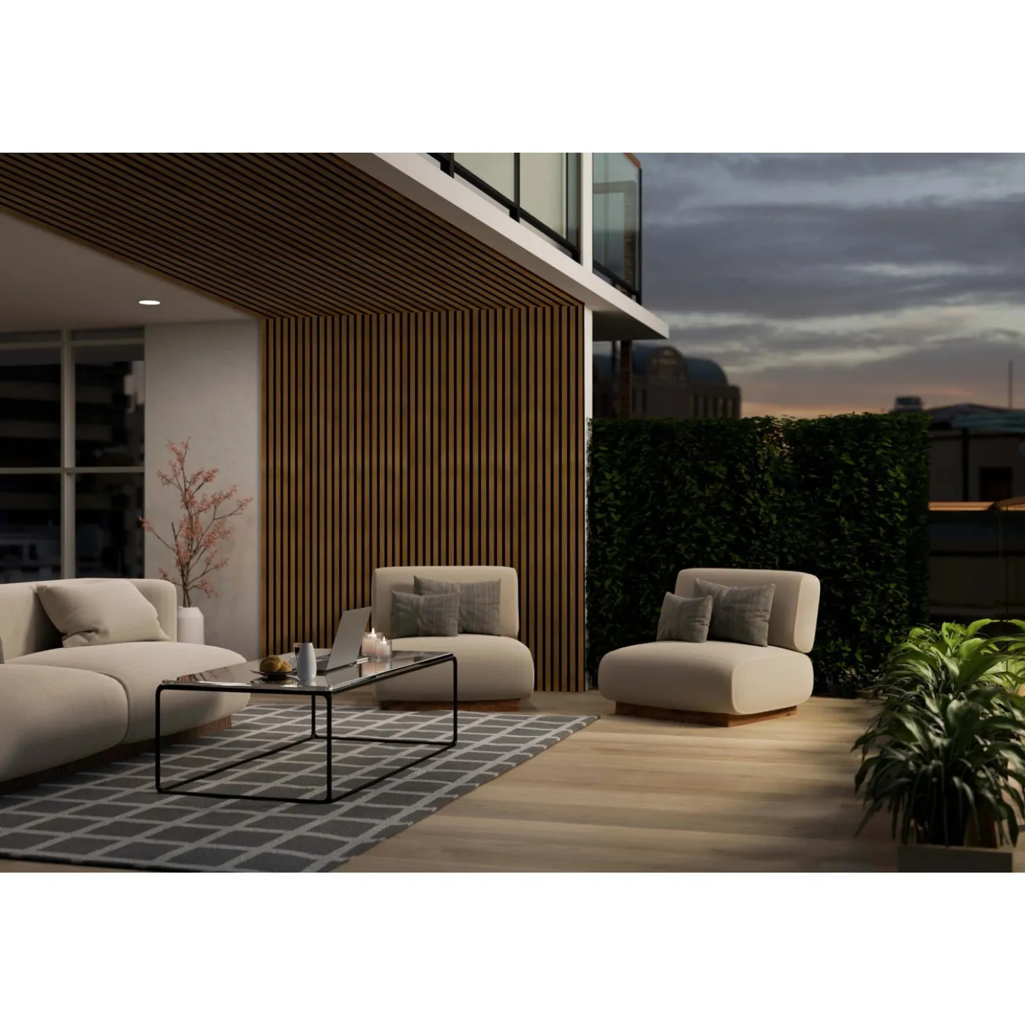 Pannello fonoassorbente decorativo pino 240x57,2 cm Sp. 18 mm