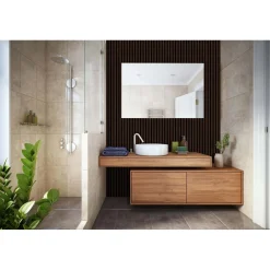Pannello fonoassorbente decorativo PVC rovere scuro 240x57,25x1,9 cm