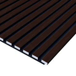 Pannello fonoassorbente decorativo PVC rovere scuro 240x57,25x1,9 cm