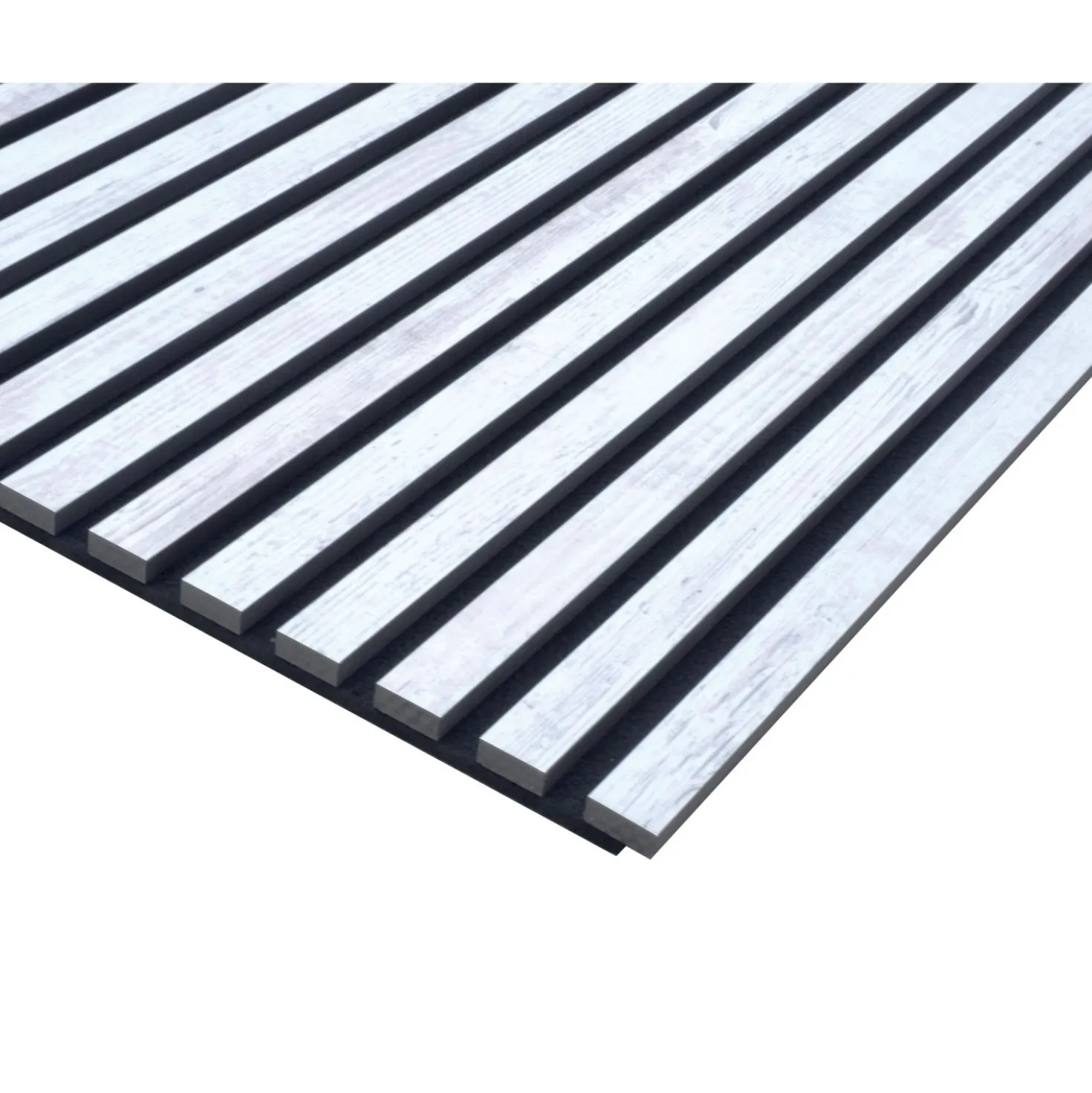 Pannello fonoassorbente decorativo rovere bianco 240x57,25 cm Sp. 19 mm
