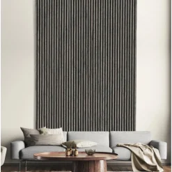 Pannello fonoassorbente decorativo rovere grigio grezzo 240x57,2 cm Sp. 19 mm