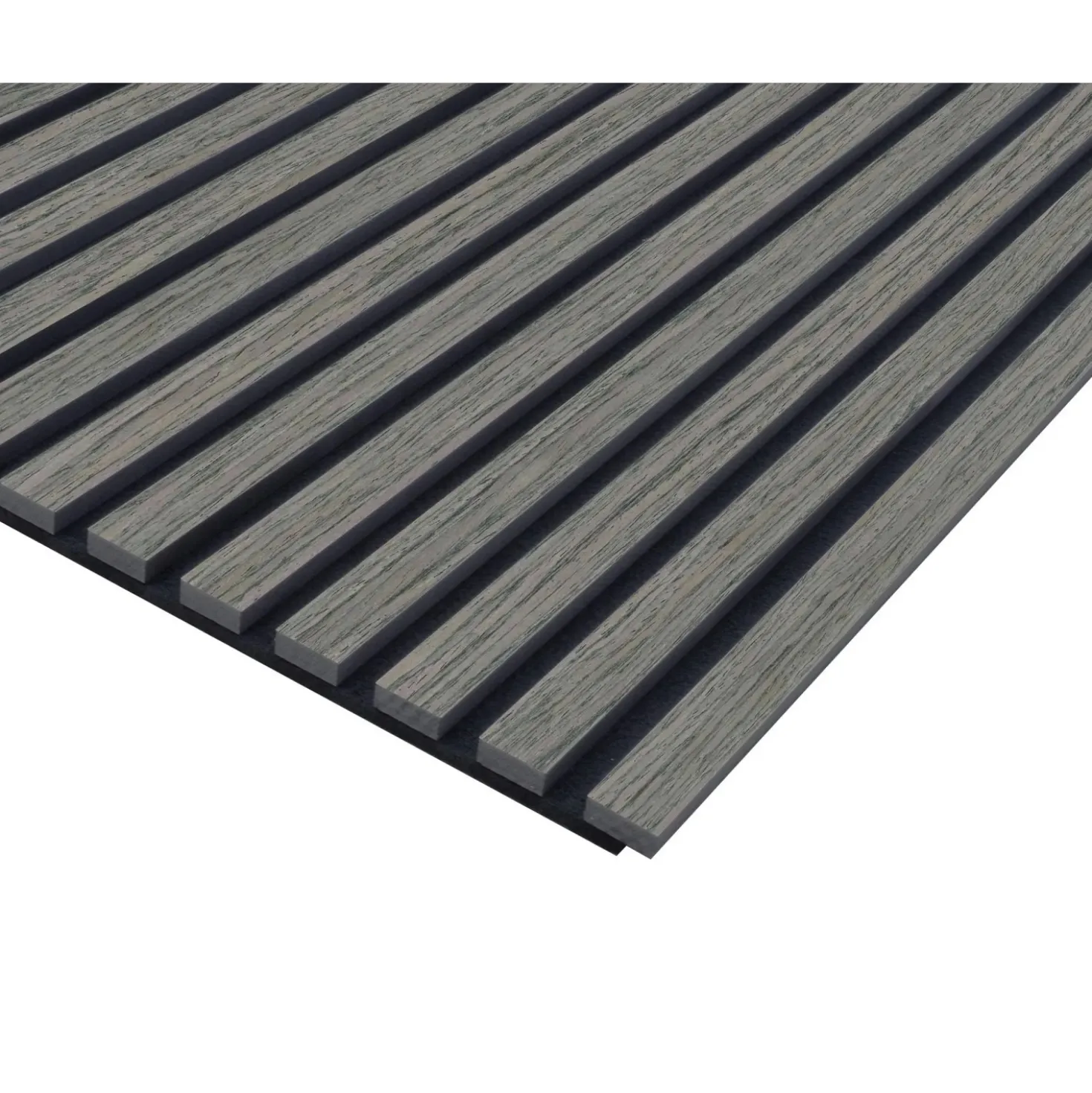Pannello fonoassorbente decorativo rovere grigio grezzo 240x57,2 cm Sp. 19 mm