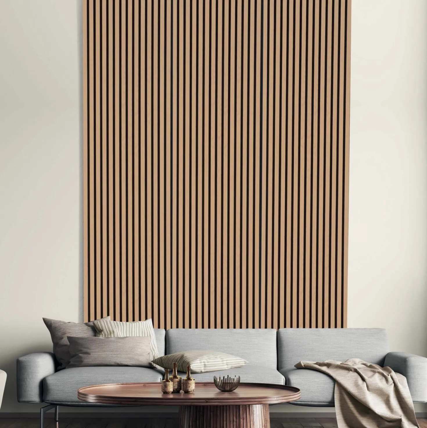 Pannello fonoassorbente decorativo rovere 240x57,25 cm Sp. 19 mm