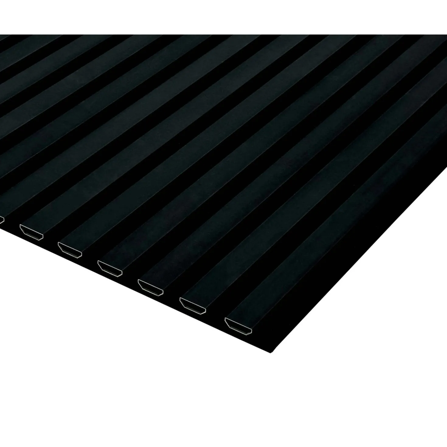Pannello fonoassorbente decorativo alu anodiz nero 240x56,55x1,7 cm