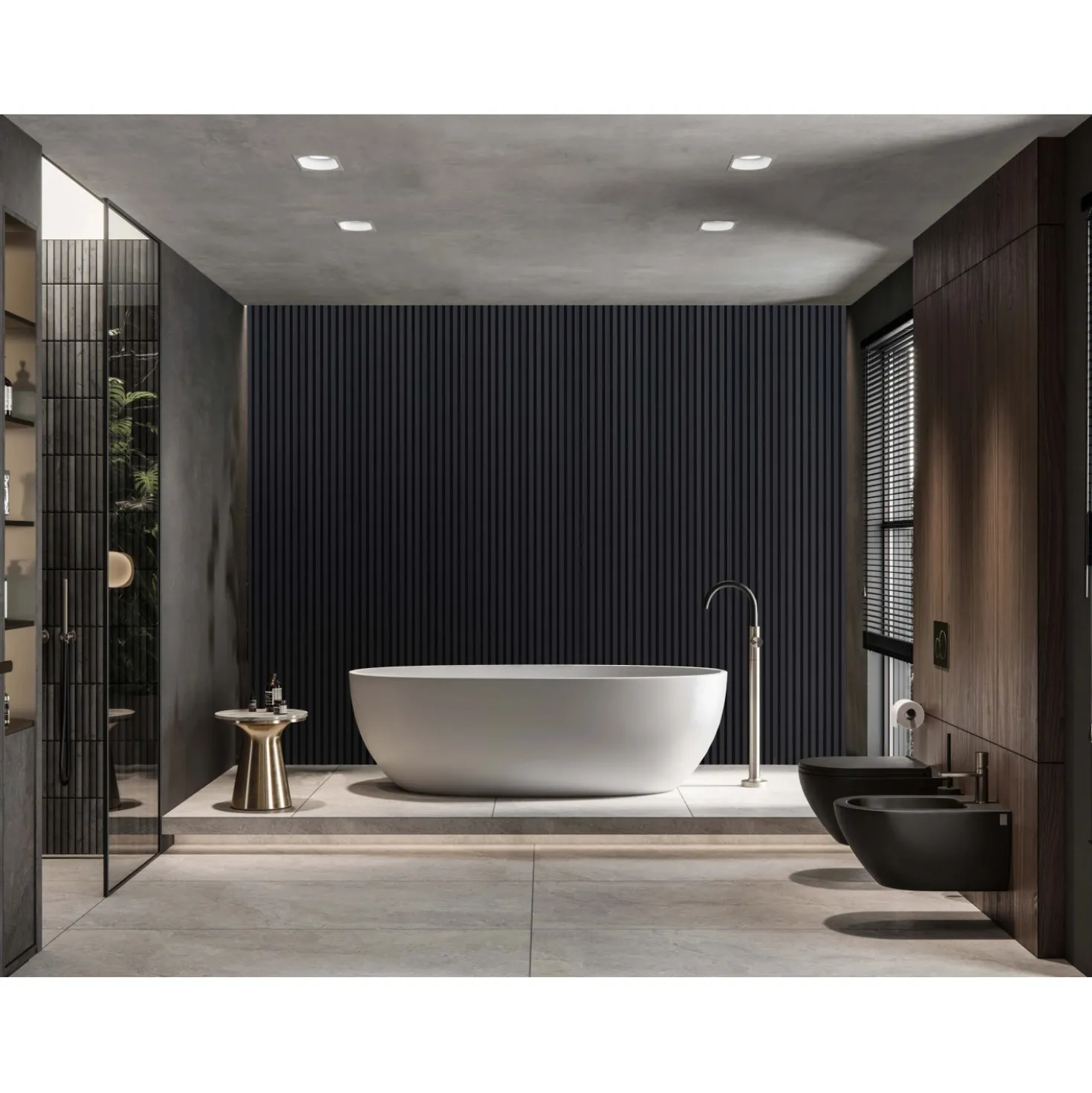 Pannello fonoassorbente decorativo alu anodiz nero 240x56,55x1,7 cm