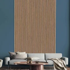 Pannello fonoassorbente decorativo rovere beige 240x57,2 cm Sp. 19 mm
