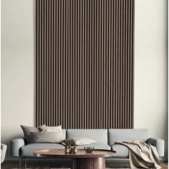 Pannello fonoassorbente decorativo noce grezzo 240x57,2 cm Sp. 19 mm