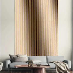 Pannello fonoassorbente decorativo frassino grezzo 240x57,2 cm Sp. 19 mm