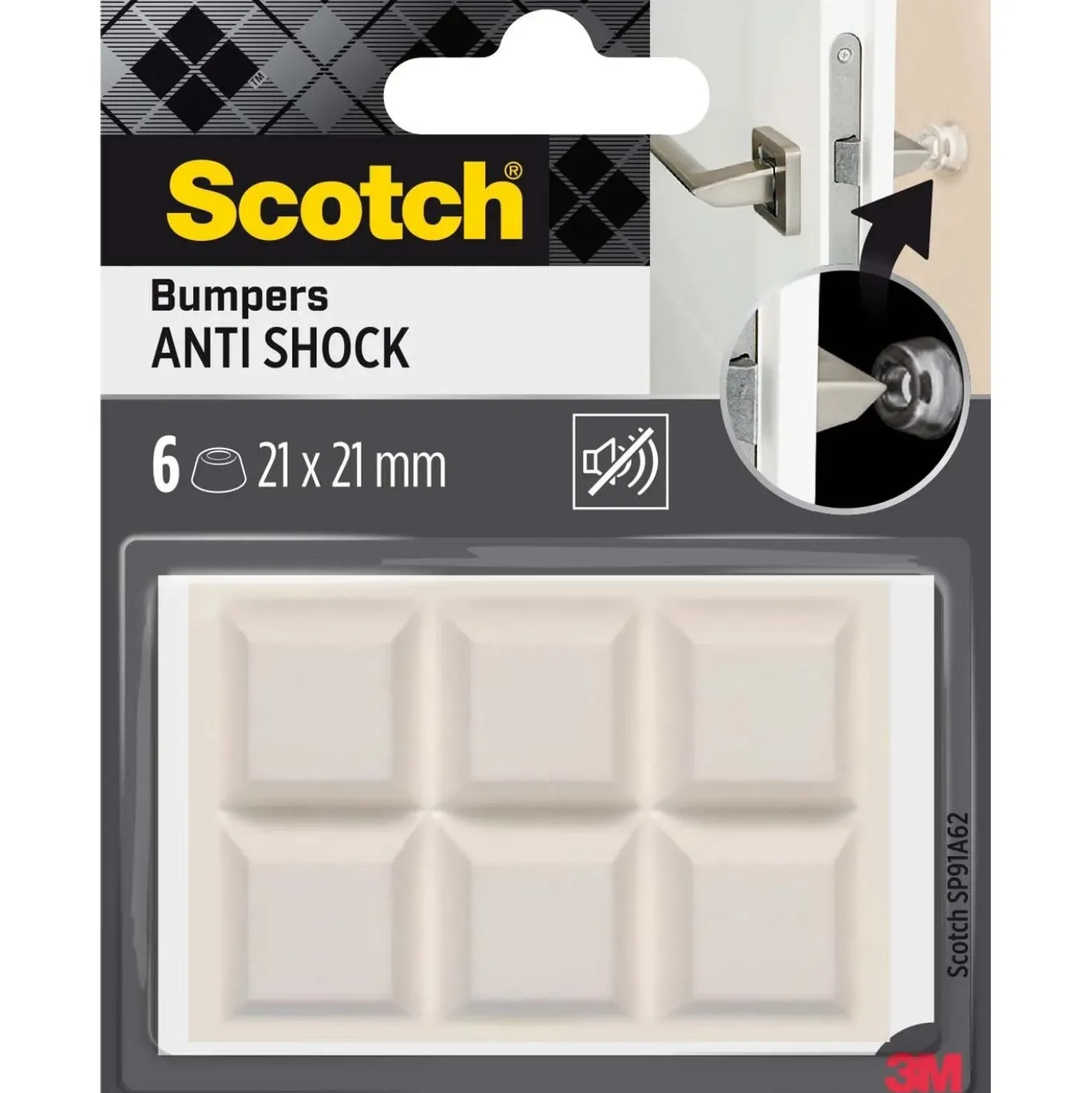 Paracolpi adesivo da parete antiurto Scotch® 21x21 mm bianco