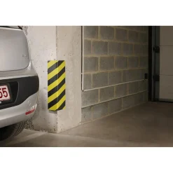 Paracolpi garage adesivo ad angolo 50 cm 12,5x12,5 cm giallo-nero