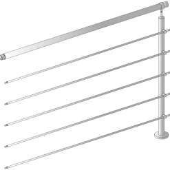 Parapetto in acciaio inox satinato in kit Modulo A2
