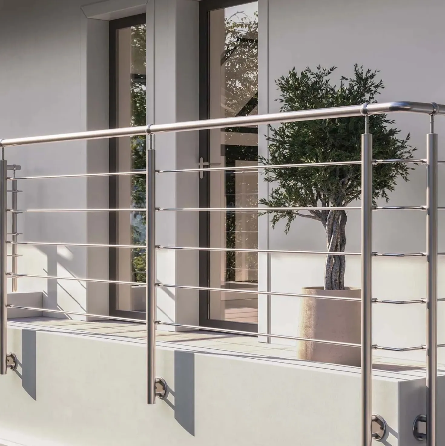 Parapetto in acciaio inox satinato in kit Modulo B2