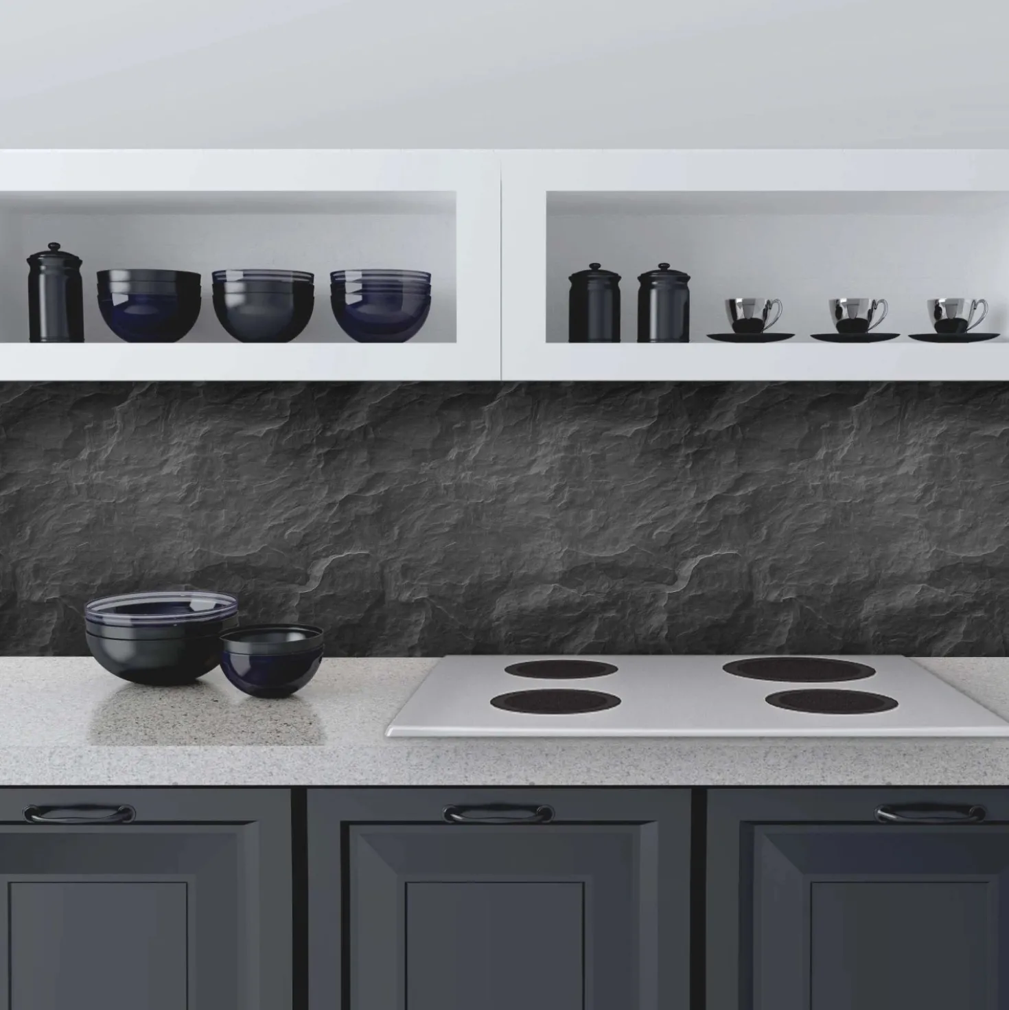 Paraschizzi cucina adesivo Antracite 45x180 cm