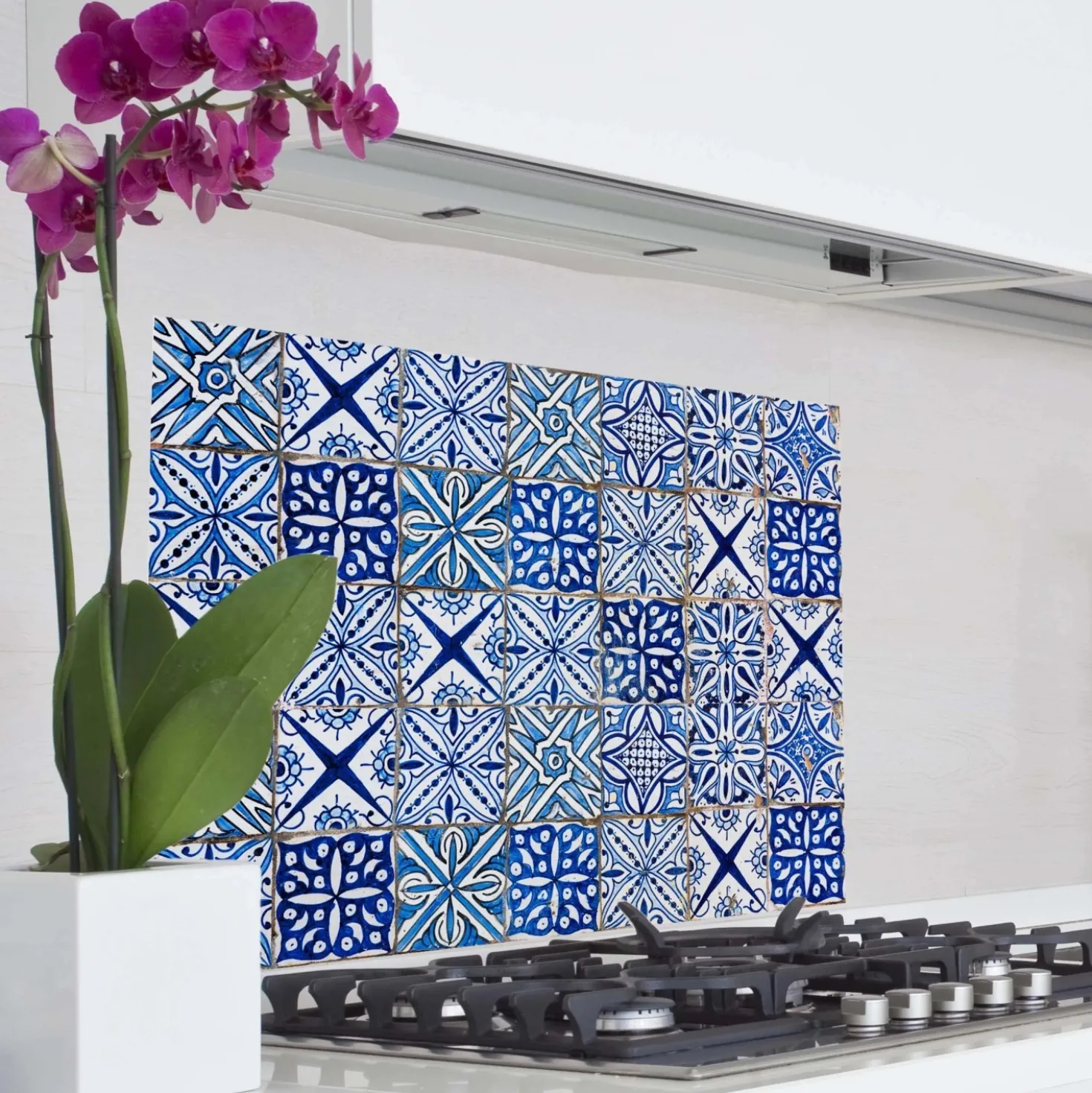 Paraschizzi cucina adesivo Blue Azulejos 47x65 cm