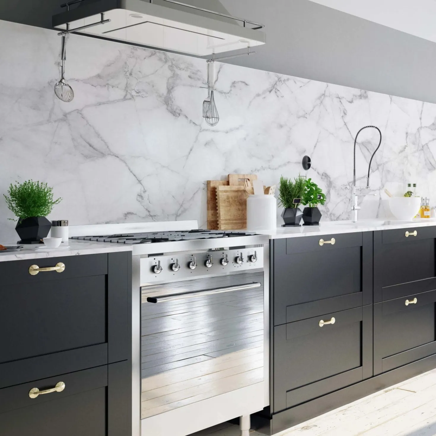 Paraschizzi cucina adesivo Marmo bianco 45x180 cm