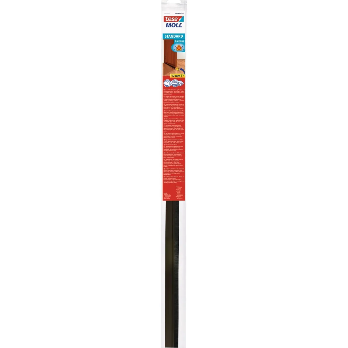 Paraspifferi sottoporta standard Tesamoll per pavimenti lisci L 12 mm marrone