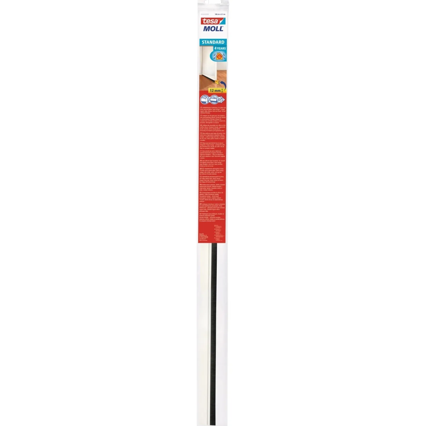 Paraspifferi sottoporta standard Tesamoll per pavimenti lisci L 12 mm bianco
